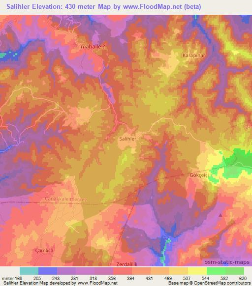 Salihler,Turkey Elevation Map