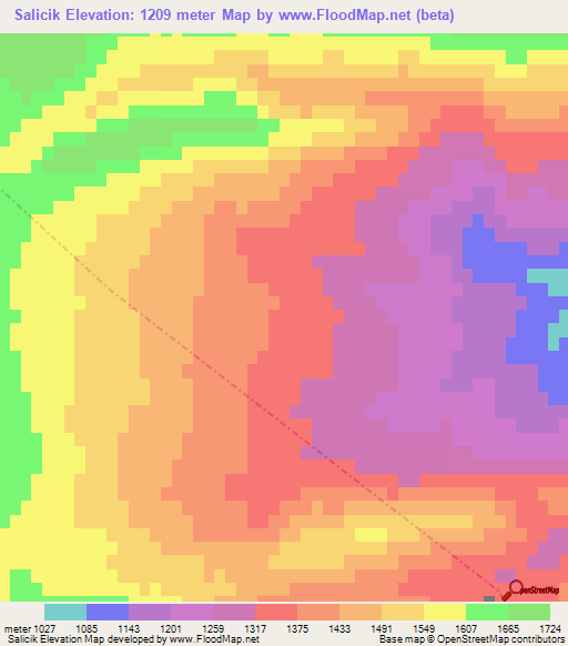 Salicik,Turkey Elevation Map