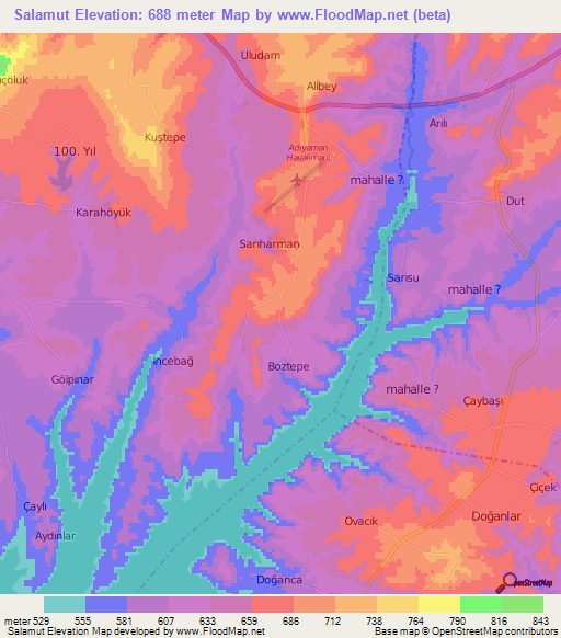 Salamut,Turkey Elevation Map