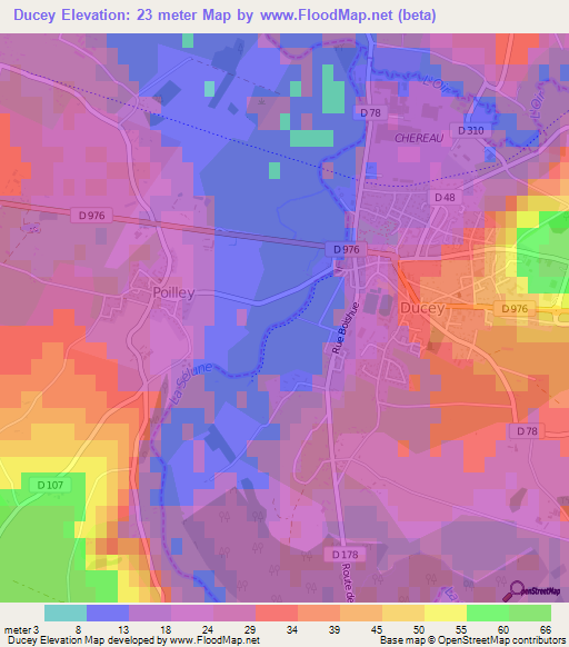 Ducey,France Elevation Map