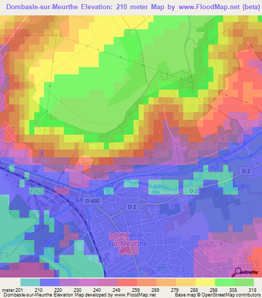 Dombasle-sur-Meurthe,France Elevation Map