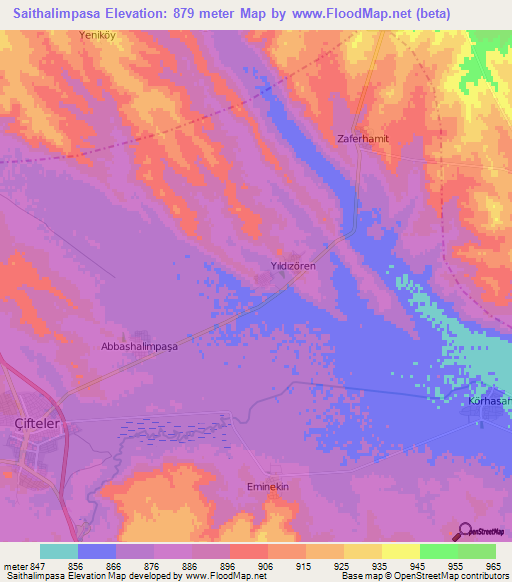 Saithalimpasa,Turkey Elevation Map