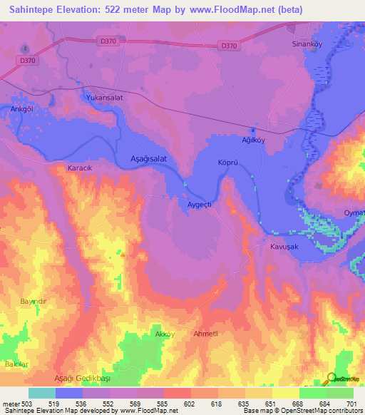 Sahintepe,Turkey Elevation Map