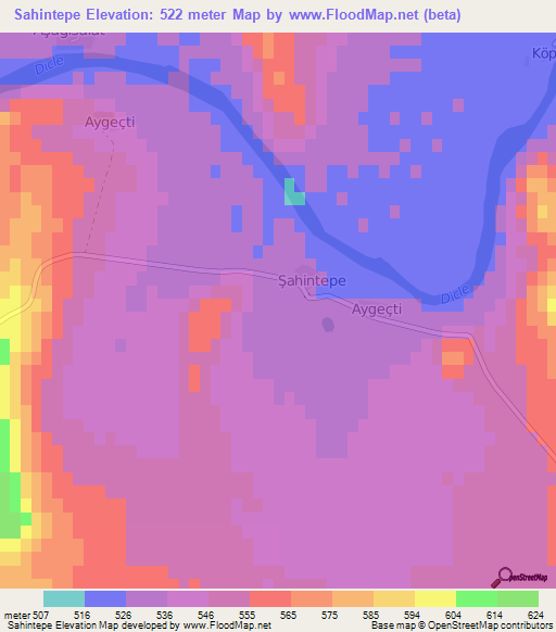 Sahintepe,Turkey Elevation Map