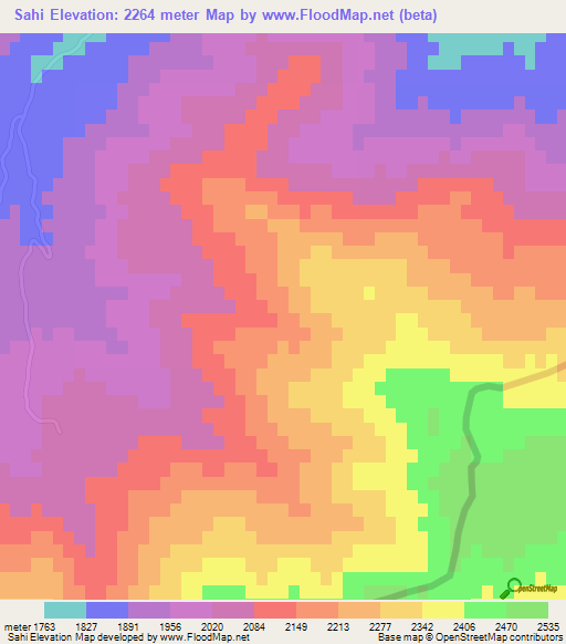 Sahi,Turkey Elevation Map