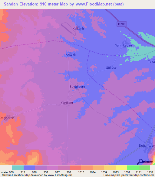 Sahdan,Turkey Elevation Map