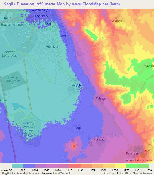 Saglik,Turkey Elevation Map