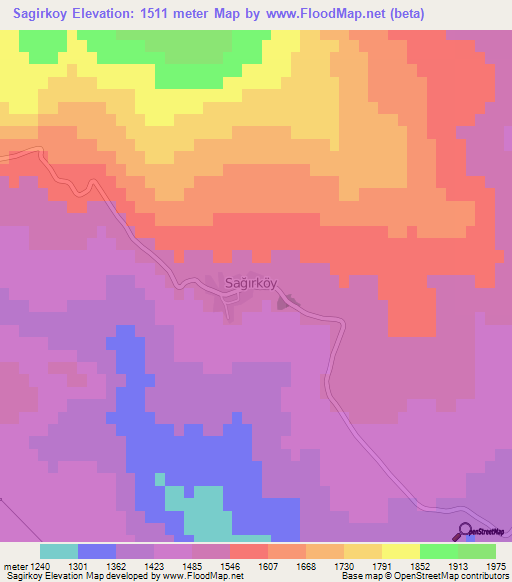 Sagirkoy,Turkey Elevation Map