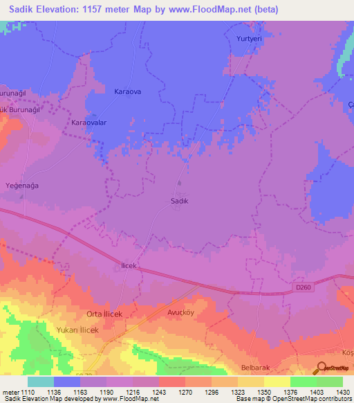 Sadik,Turkey Elevation Map