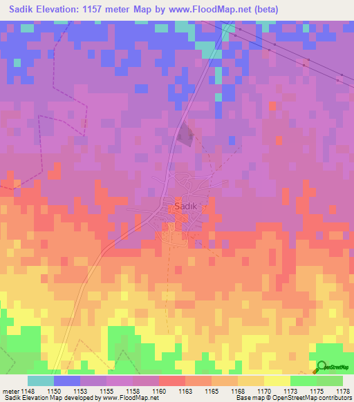 Sadik,Turkey Elevation Map