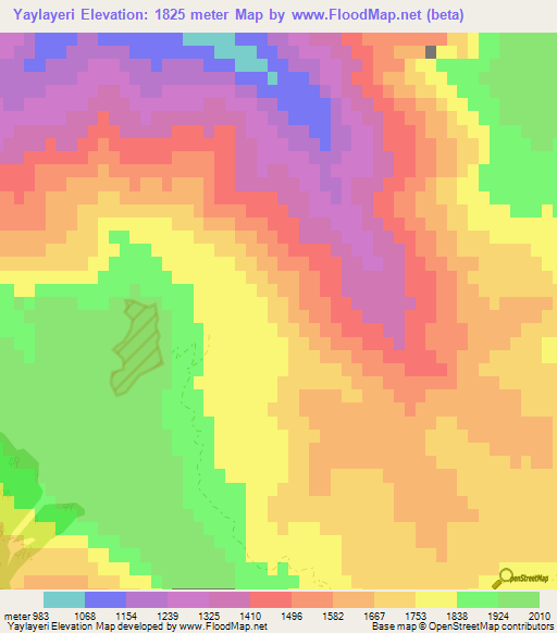 Yaylayeri,Turkey Elevation Map