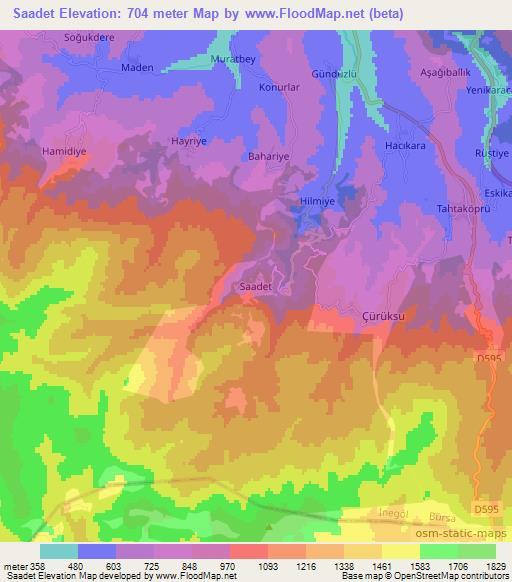 Saadet,Turkey Elevation Map