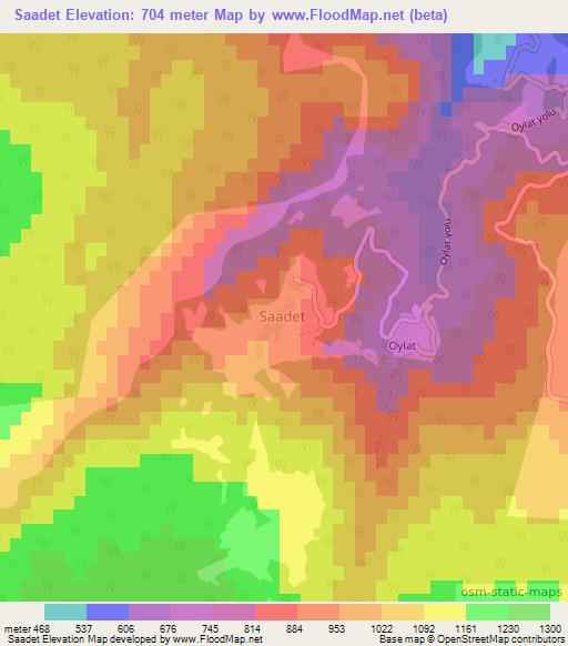 Saadet,Turkey Elevation Map