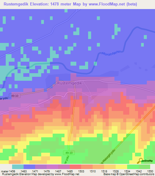 Rustemgedik,Turkey Elevation Map