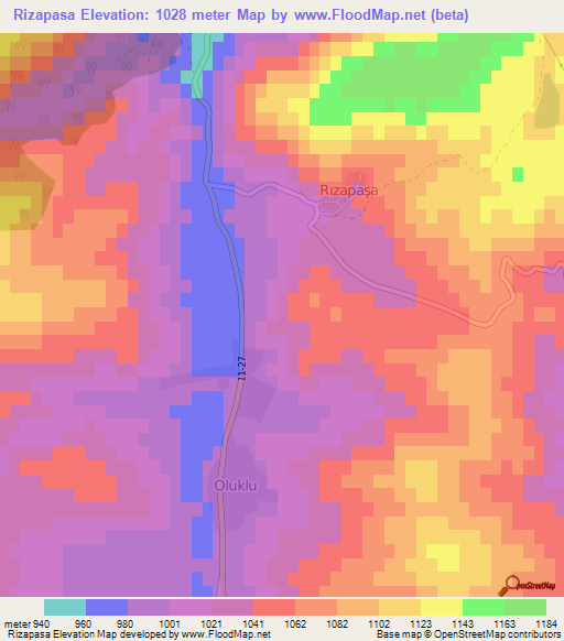 Rizapasa,Turkey Elevation Map