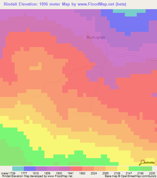 Rindali,Turkey Elevation Map