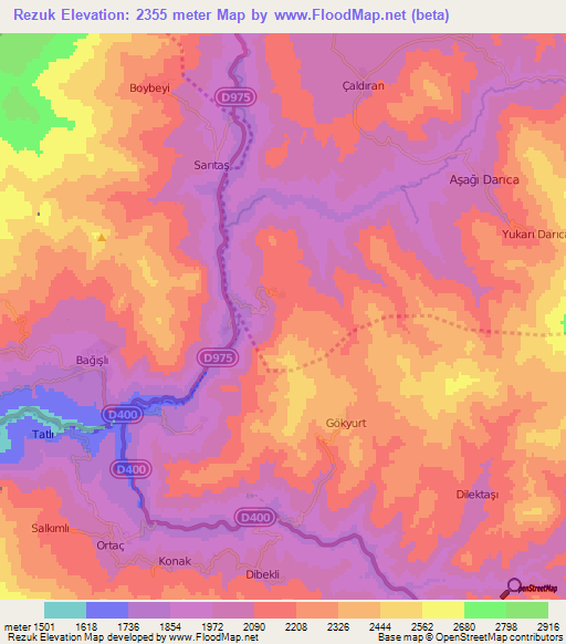 Rezuk,Turkey Elevation Map