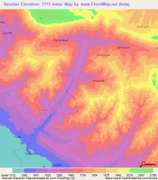 Resulan,Turkey Elevation Map