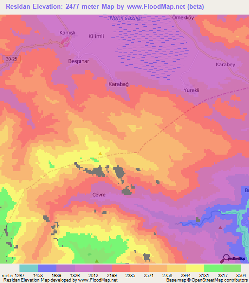 Residan,Turkey Elevation Map