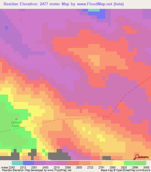 Residan,Turkey Elevation Map