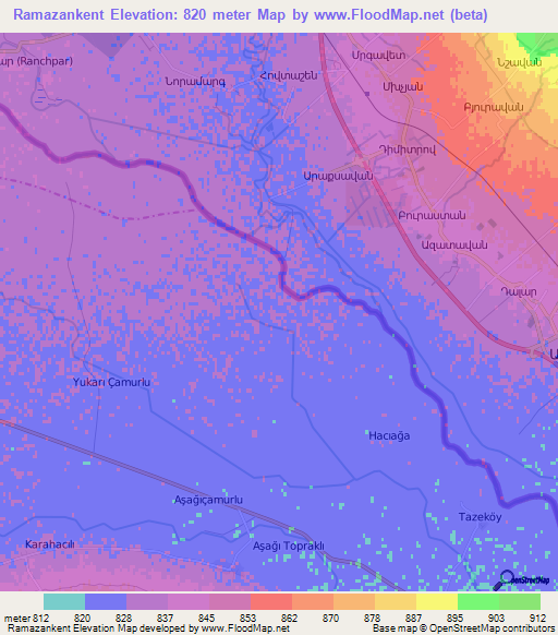 Ramazankent,Turkey Elevation Map