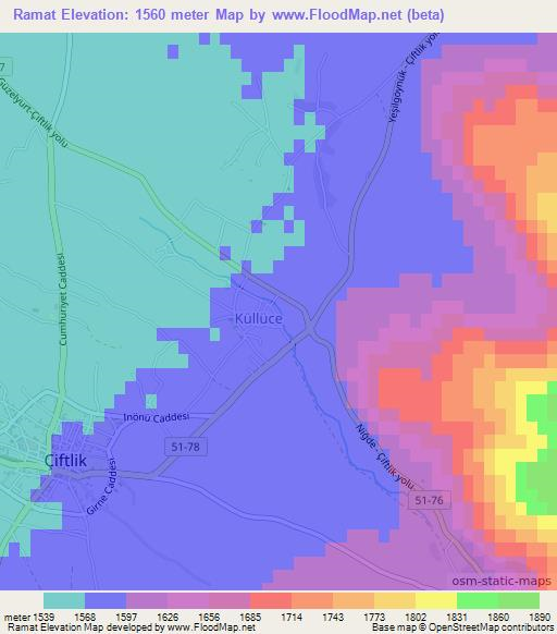 Ramat,Turkey Elevation Map