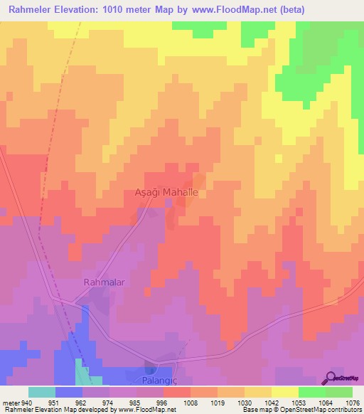 Rahmeler,Turkey Elevation Map