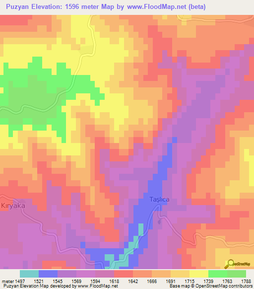 Puzyan,Turkey Elevation Map