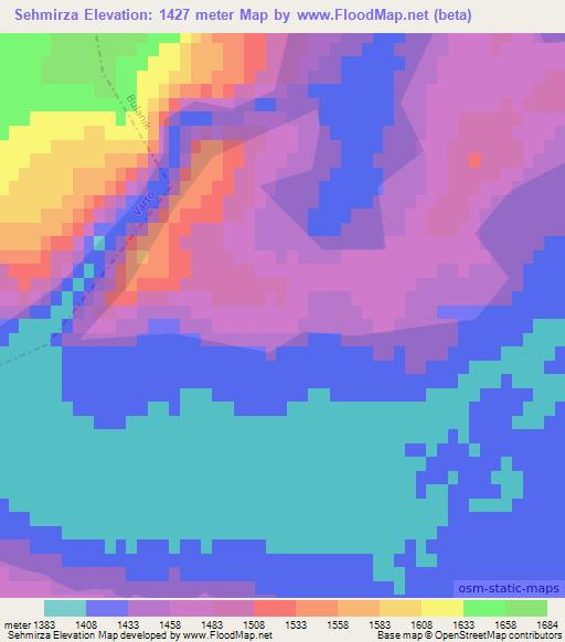 Sehmirza,Turkey Elevation Map