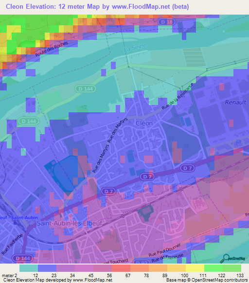 Cleon,France Elevation Map