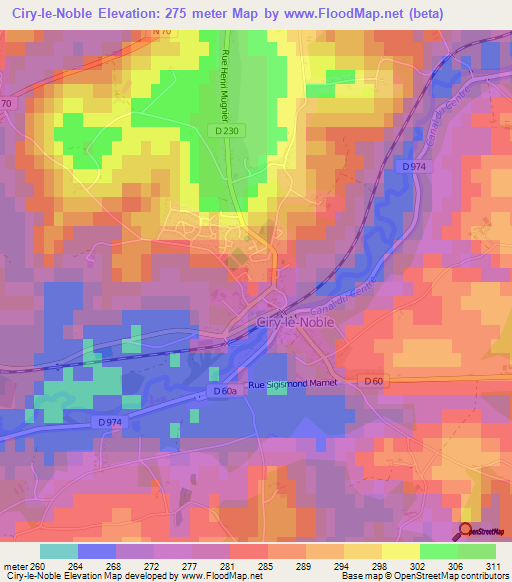 Ciry-le-Noble,France Elevation Map