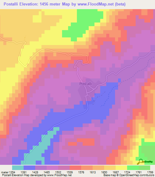 Postalli,Turkey Elevation Map