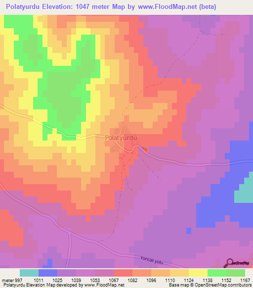 Polatyurdu,Turkey Elevation Map