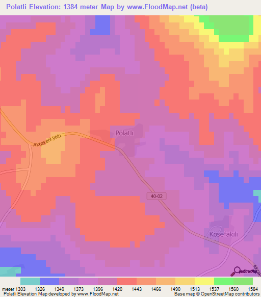 Polatli,Turkey Elevation Map