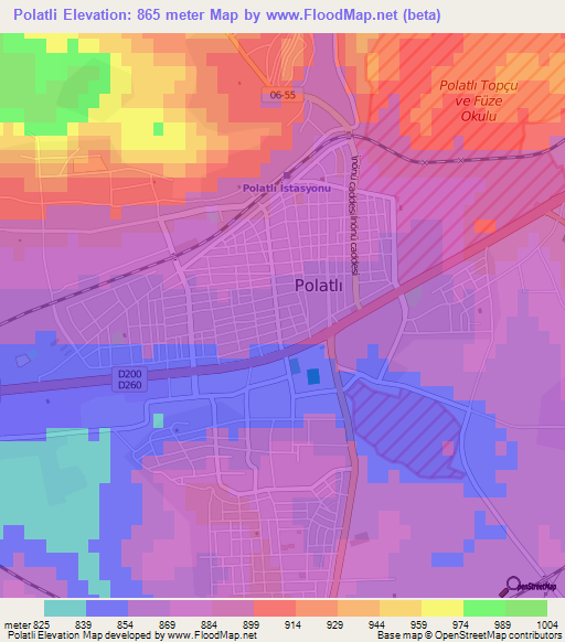 Polatli,Turkey Elevation Map