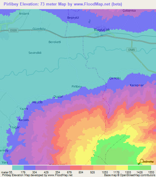 Pirlibey,Turkey Elevation Map