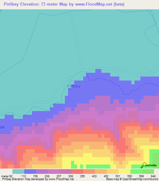 Pirlibey,Turkey Elevation Map