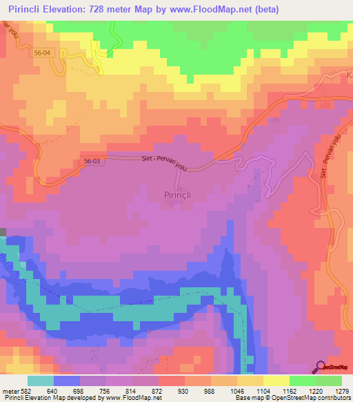 Pirincli,Turkey Elevation Map