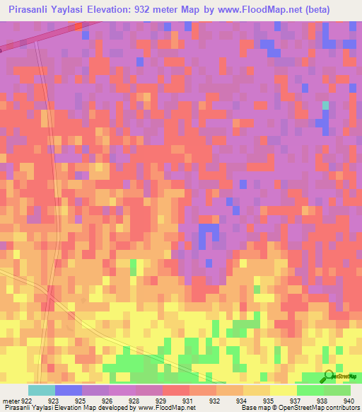 Pirasanli Yaylasi,Turkey Elevation Map