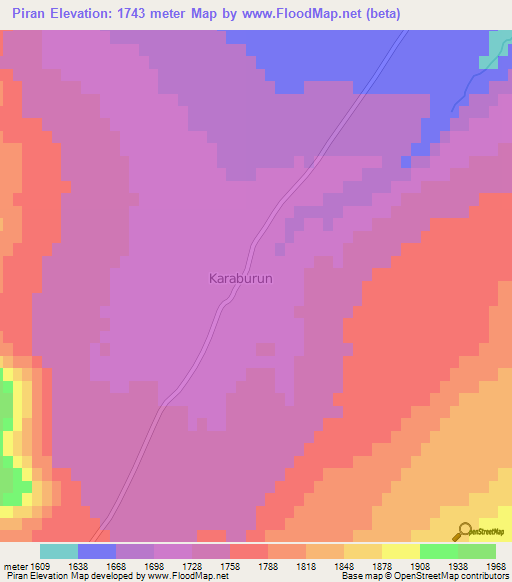 Piran,Turkey Elevation Map