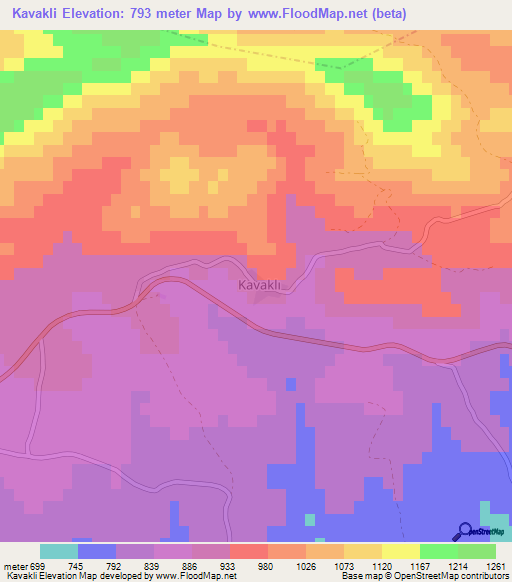 Kavakli,Turkey Elevation Map