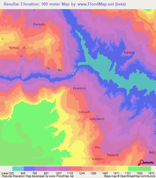 Resullar,Turkey Elevation Map