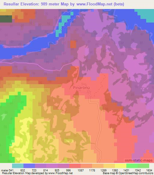 Resullar,Turkey Elevation Map