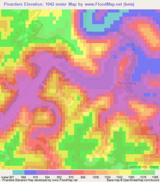 Pinardere,Turkey Elevation Map