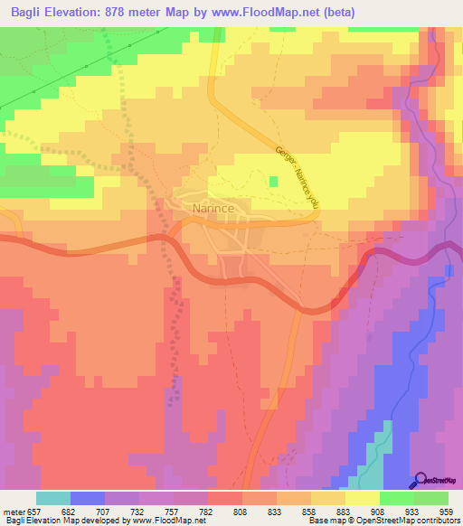 Bagli,Turkey Elevation Map