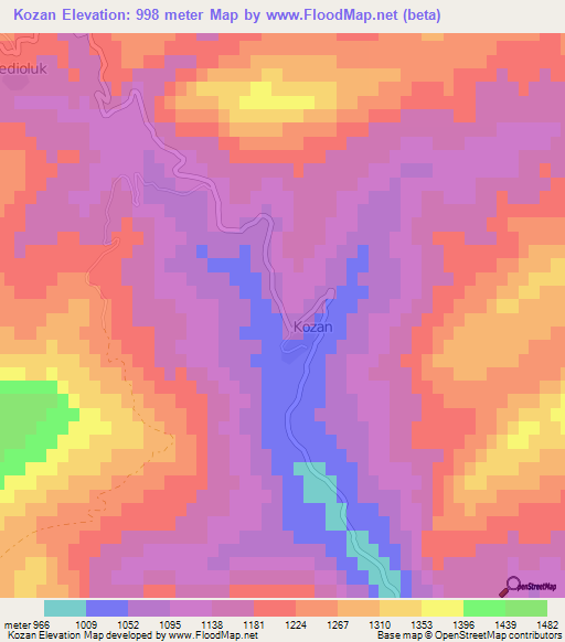 Kozan,Turkey Elevation Map