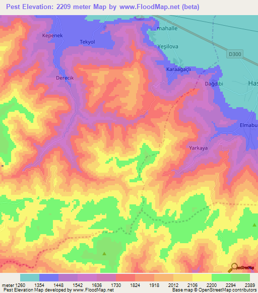 Pest,Turkey Elevation Map