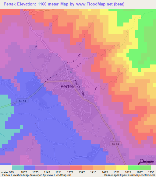 Pertek,Turkey Elevation Map