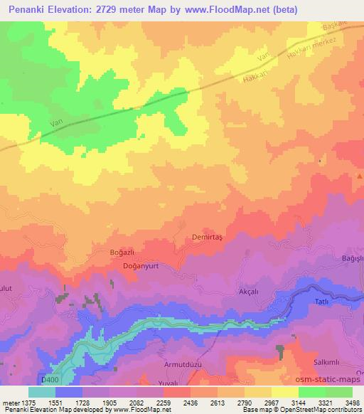 Penanki,Turkey Elevation Map