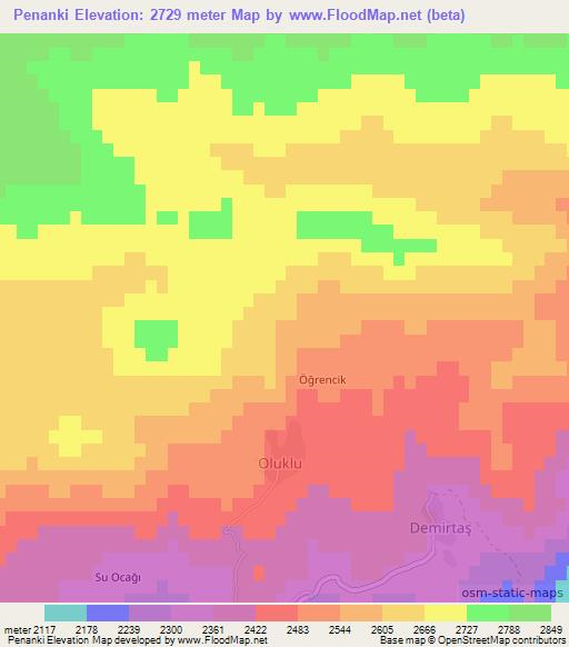 Penanki,Turkey Elevation Map